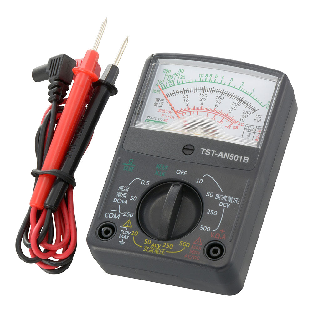 アナログマルチテスター(コンパクトサイズ/単3形×1本付属)_06-5410_TST-AN501B_OHM(オーム電機)